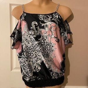 Beautiful off shoulder chain and floral top